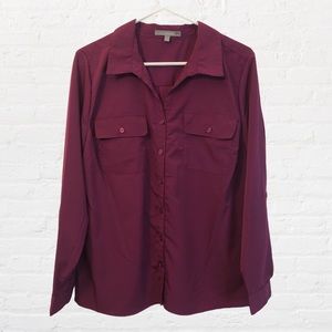 NY collection long sleeve button down shirt size L M-123